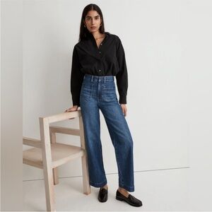 The Tall Perfect Vintage Wide-Leg Jean in Keller Wash Pocket Edition Size 28 NEW